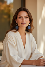 Load image into Gallery viewer, Tidal Line Dangles | Freshwater Pearl &amp; Abstract Acrylic Earrings