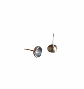 mini eggshell earrings in silver