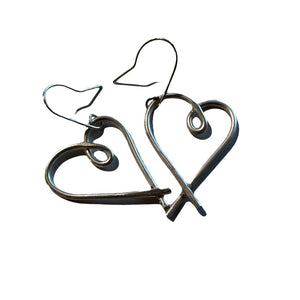 wonky heart dangle earrings